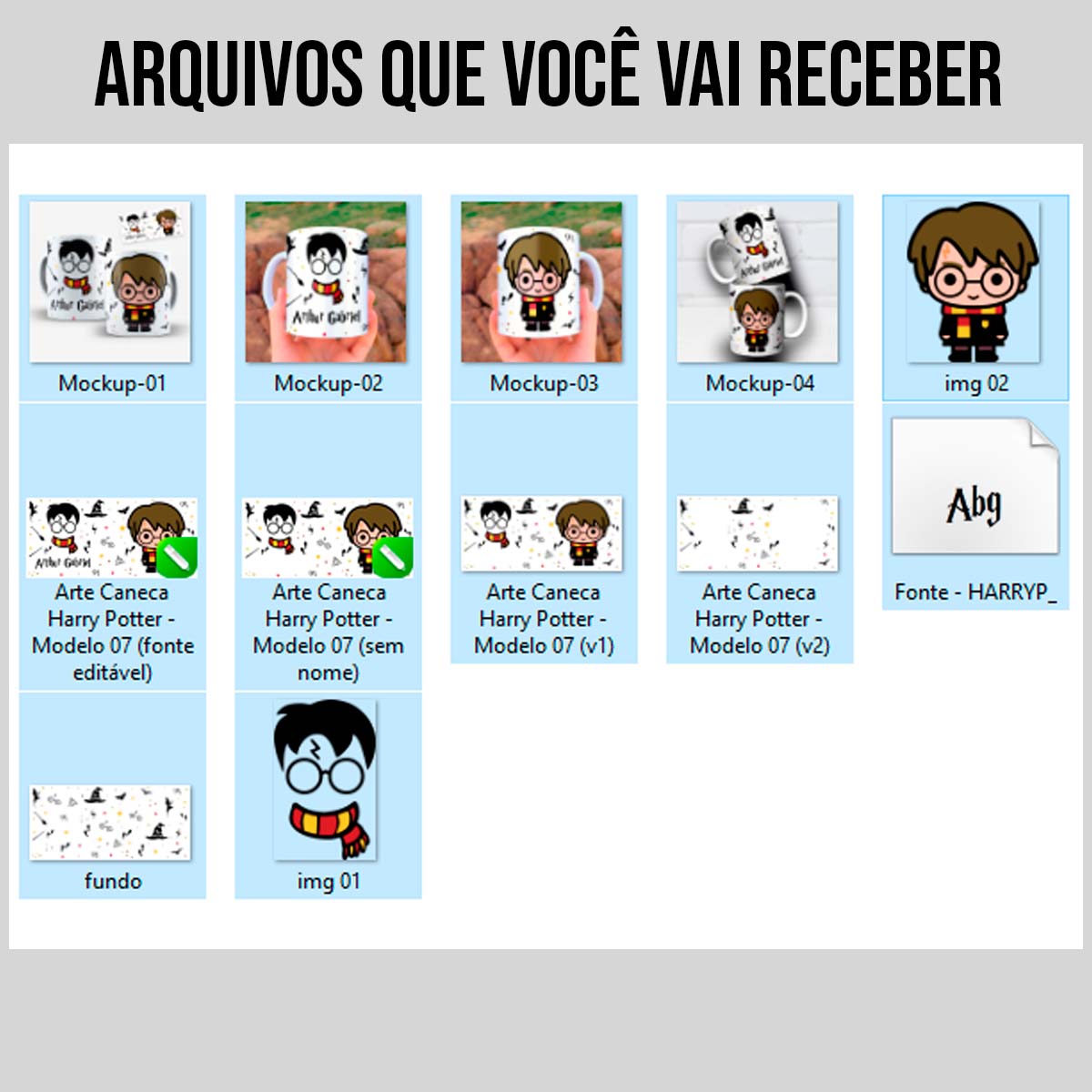 Arte Para Caneca Harry Potter Fofo Com Nome - Arquivo Digital Sublimação - Imagem 5