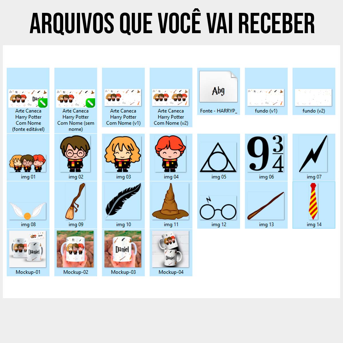 Arte Para Caneca Harry Potter Com Nome - Arquivo Digital Sublimação - Imagem 5