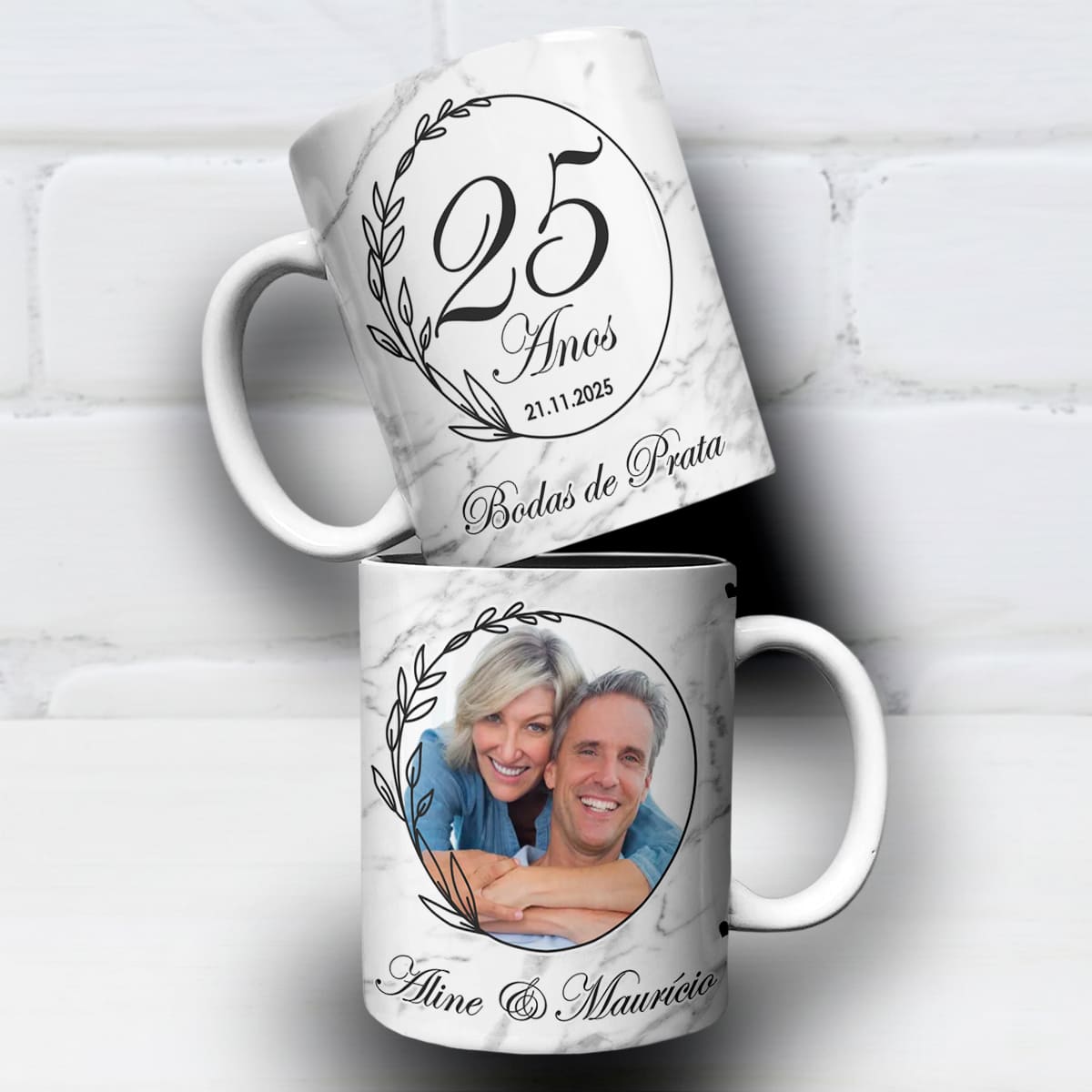 Arte Para Caneca Bodas de Prata 25 Anos de Casados - Arquivo Digital Sublimação - Imagem 4
