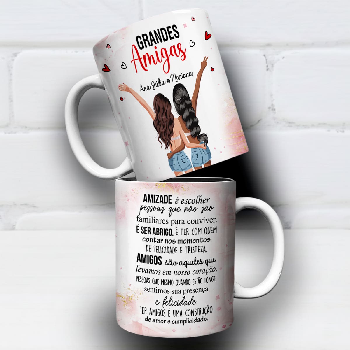 Arte Para Caneca Grandes Amigas Amizade Com Nome - Arquivo Digital Sublimação - Imagem 4