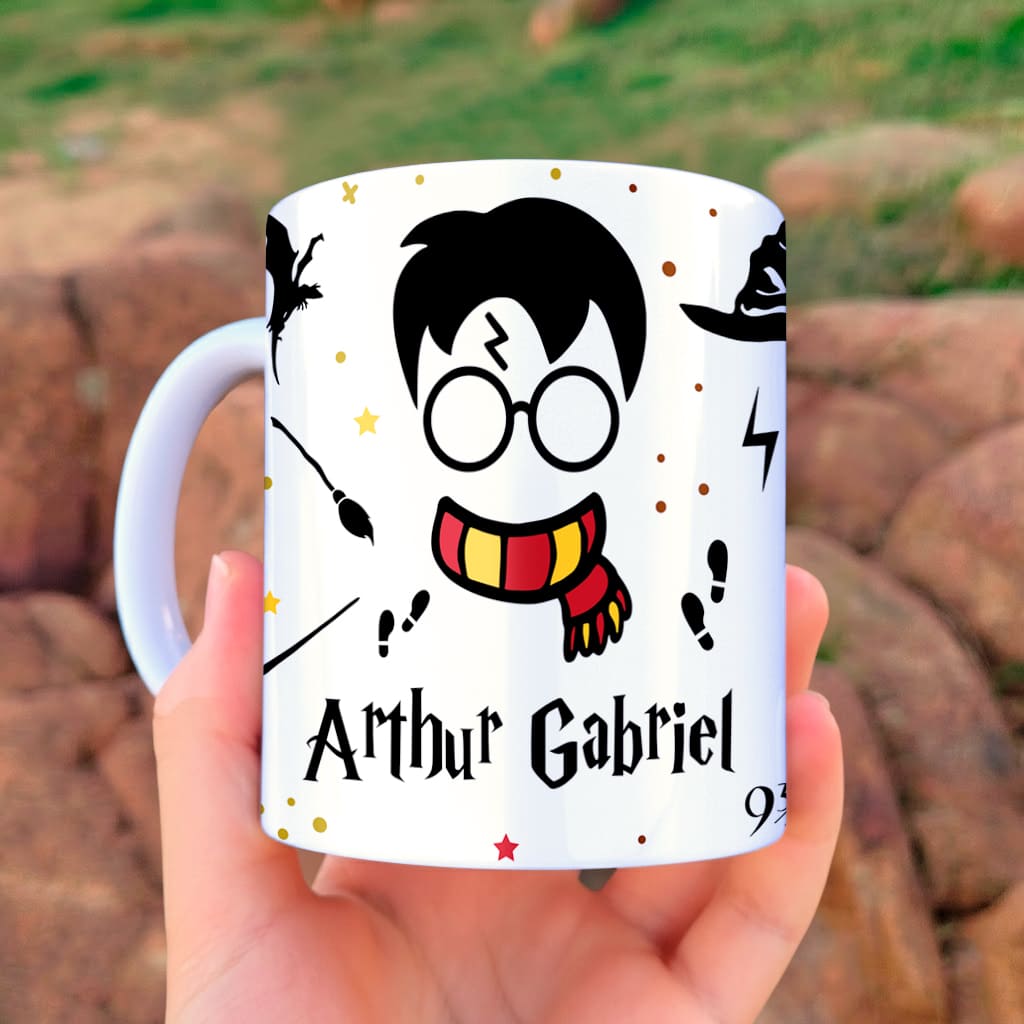 Arte Para Caneca Harry Potter Fofo Com Nome - Arquivo Digital Sublimação - Imagem 2