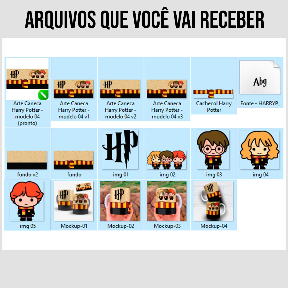 Arte Para Caneca Harry Potter - Arquivo Digital Sublimação - Imagem 5