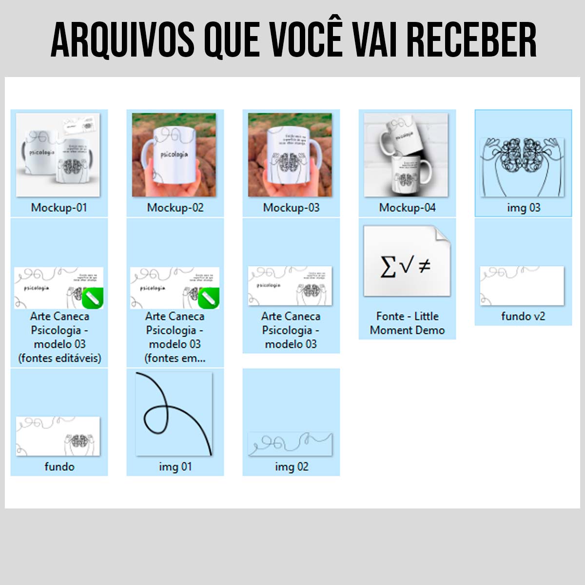 Arte Para Caneca Profissões Psicologia Minimalista - Arquivo Digital Sublimação - Imagem 5