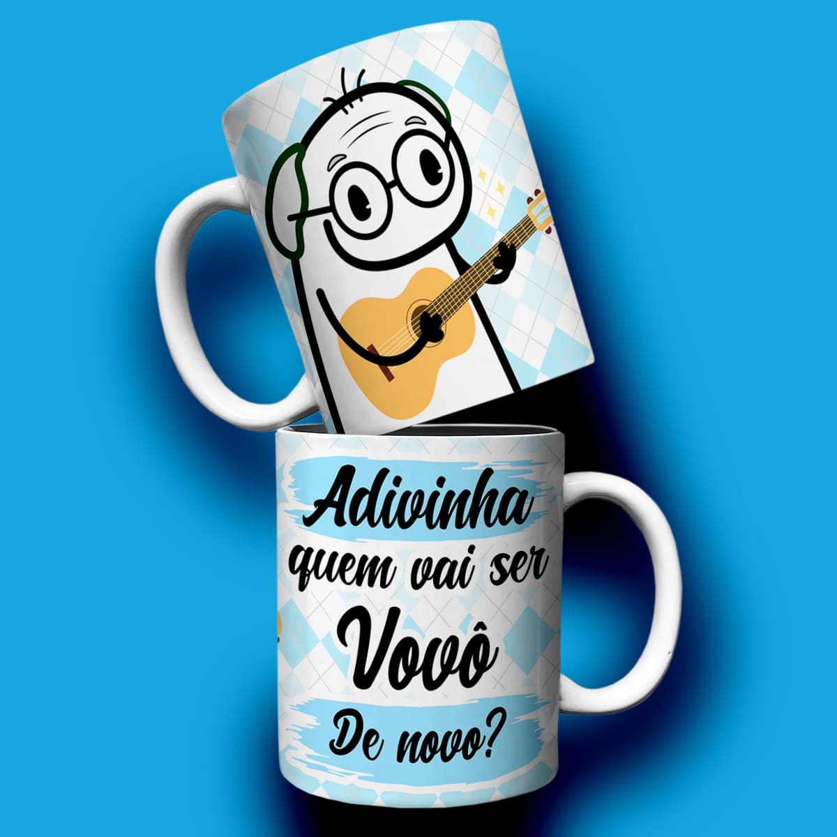 Arte Para Caneca Adivinha Quem Vai Ser Vovô de Novo - Arquivo Digital Sublimação - Imagem 4