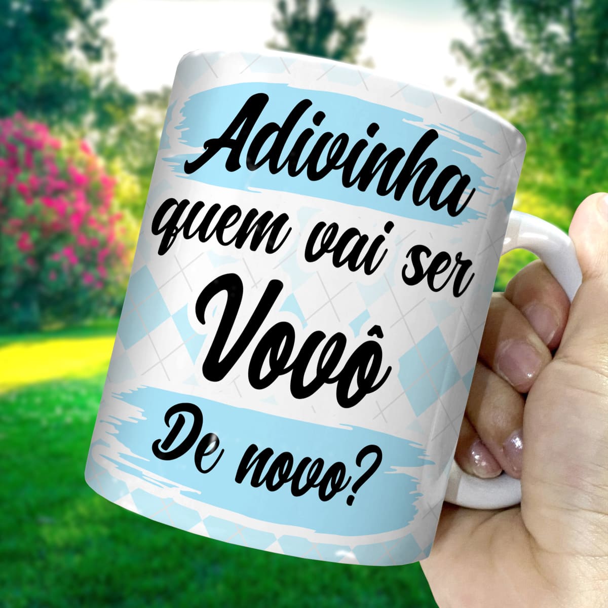 Arte Para Caneca Adivinha Quem Vai Ser Vovô de Novo - Arquivo Digital Sublimação - Imagem 2