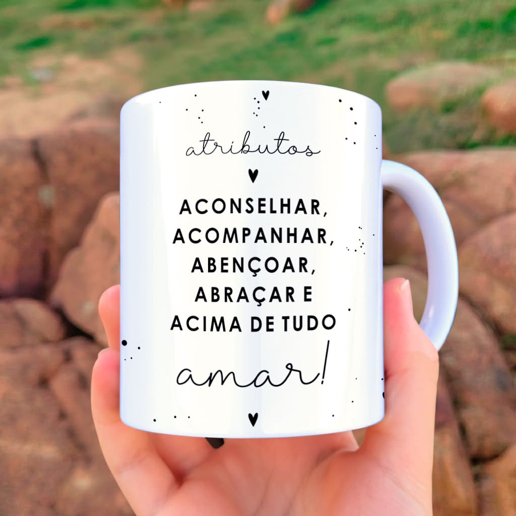 Arte Para Caneca Dindo e Dinda Pezinho Coração Atributos (2 Versões) - Arquivo Digital Sublimação - Imagem 4