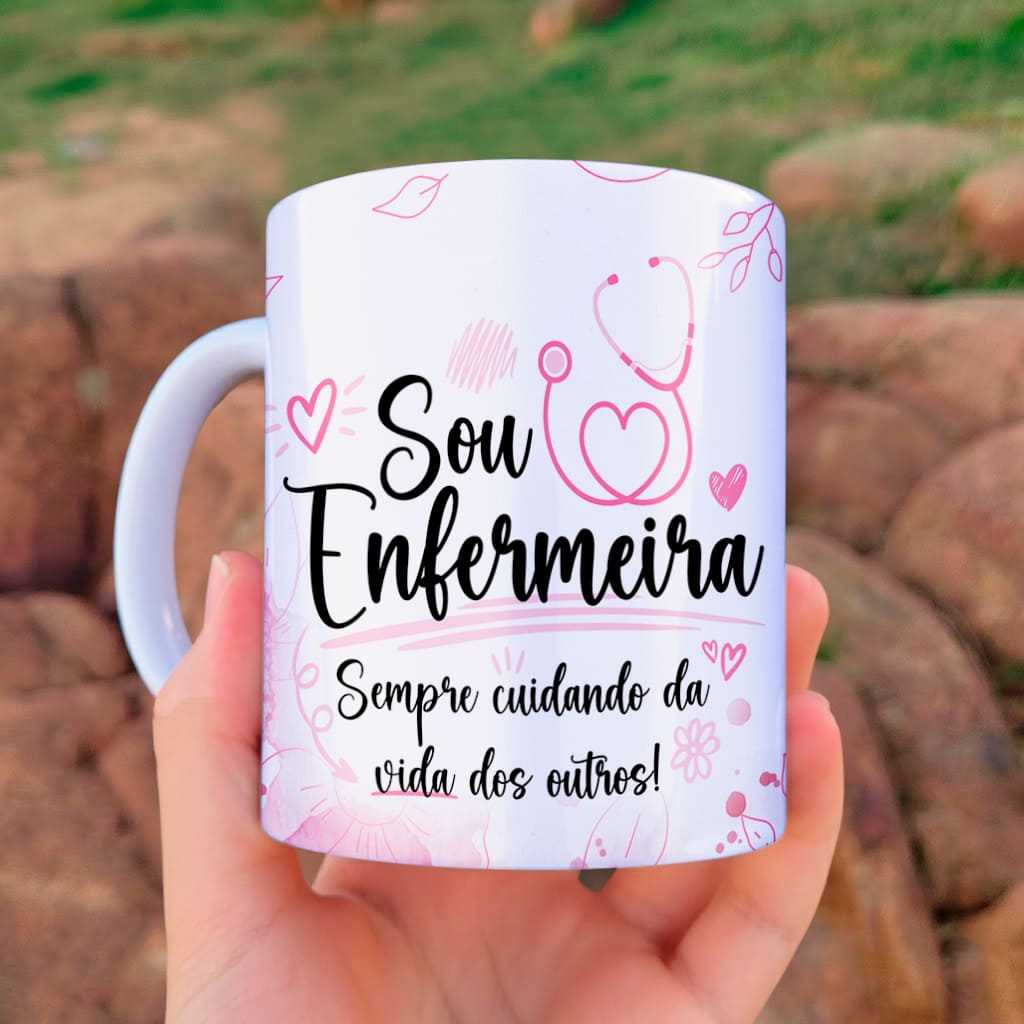 Arte Para Caneca Enfermagem Sou Enfermeira - Arquivo Digital Sublimação - Imagem 2