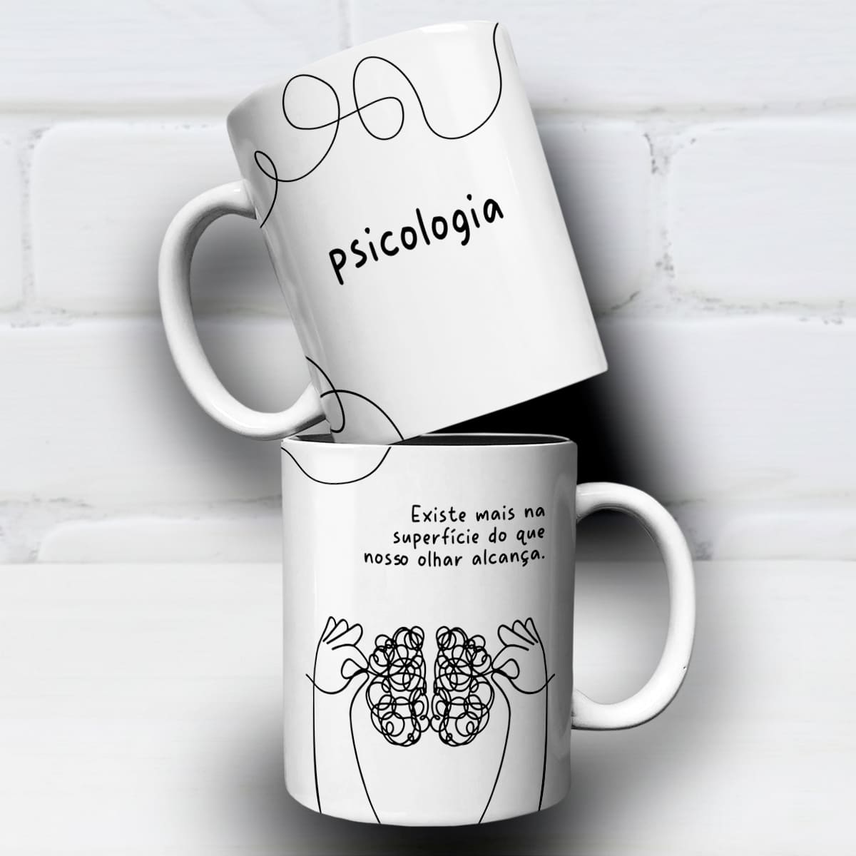 Arte Para Caneca Profissões Psicologia Minimalista - Arquivo Digital Sublimação - Imagem 4