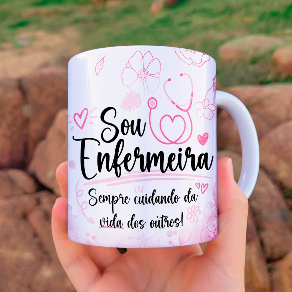 Arte Para Caneca Enfermagem Sou Enfermeira - Arquivo Digital Sublimação - Imagem 3