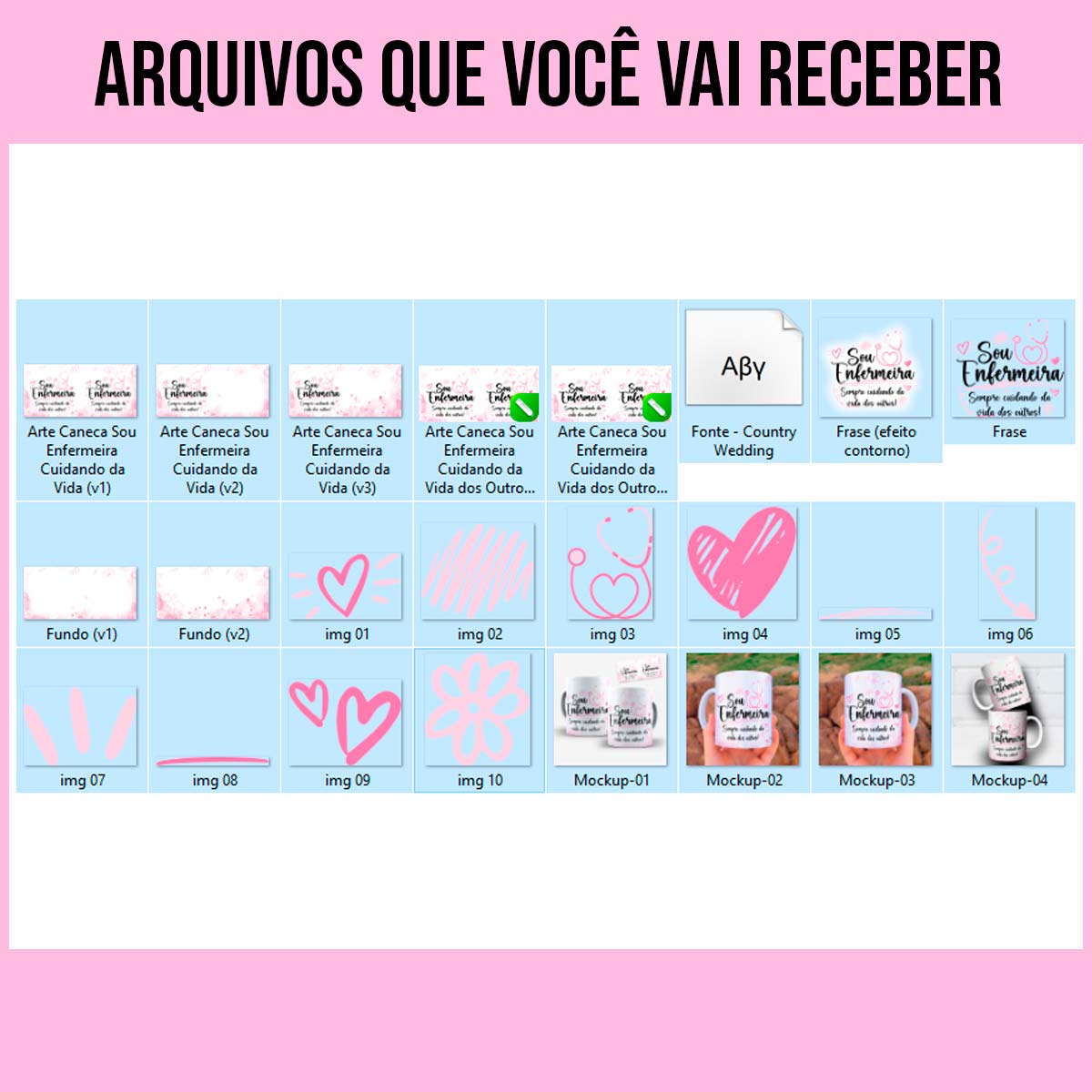 Arte Para Caneca Enfermagem Sou Enfermeira - Arquivo Digital Sublimação - Imagem 5