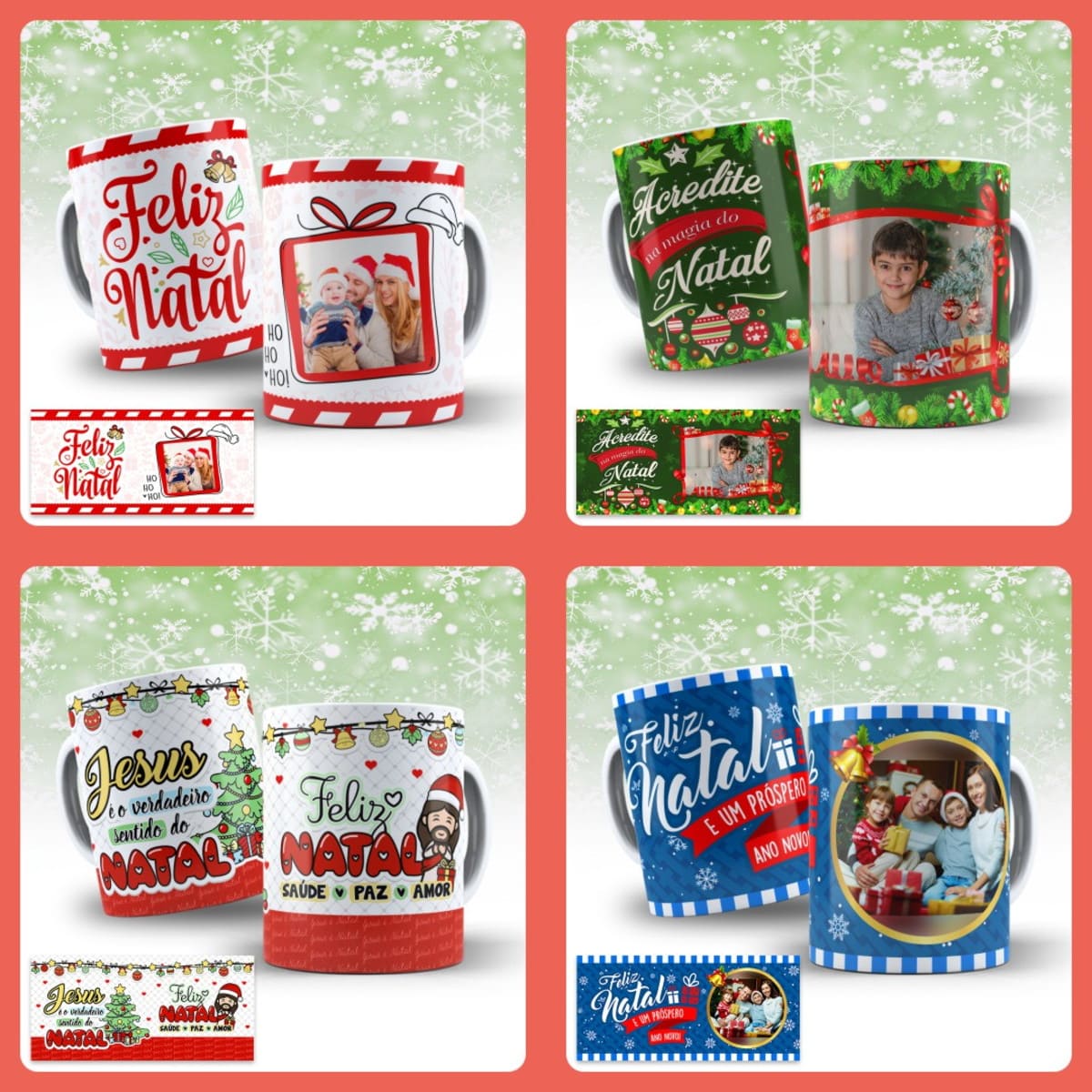 Pack de Artes Para Caneca de Natal Para Sublimação - 12 Artes - Imagem 2