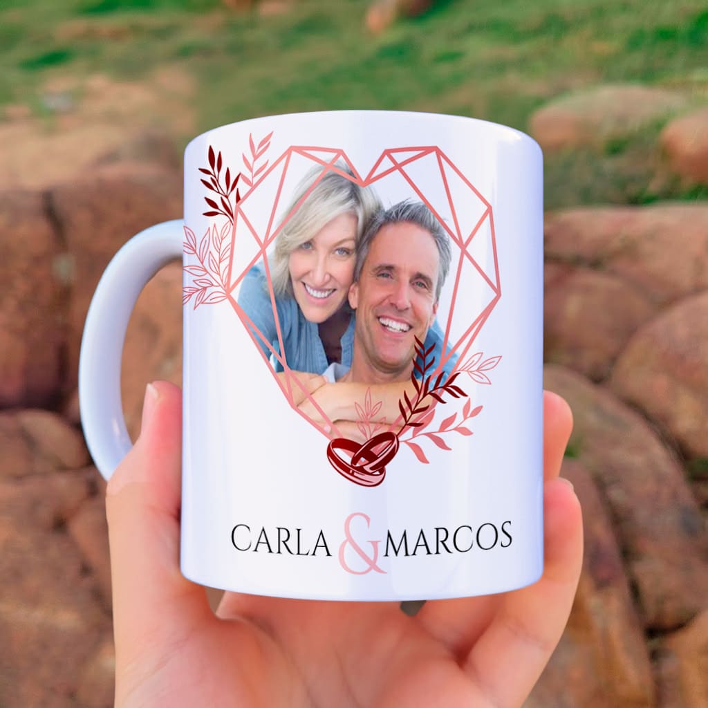 Arte Para Caneca Bodas de Coral 35 Anos de Casados - Arquivo Digital Sublimação - Imagem 3