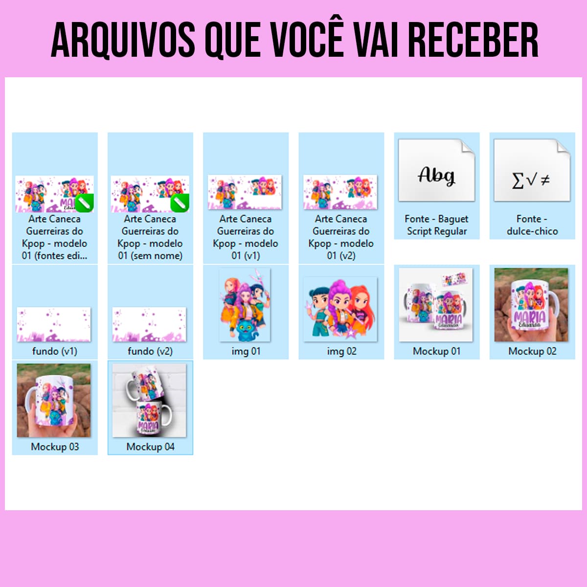Arte Para Caneca Huntrix Guerreiras do Kpop - Arquivo Digital Sublimação - Imagem 5
