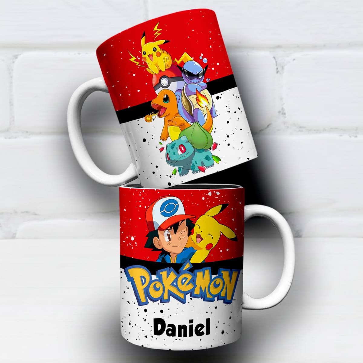 arte digital para caneca pokémon pikachu com nome personalizável para sublimação infantil