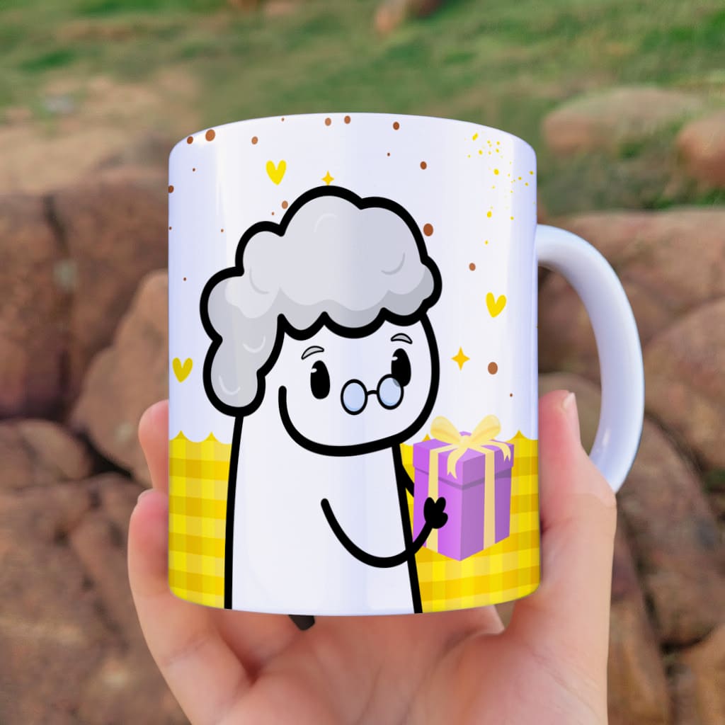 Arte para caneca promovida a vovó do ano com desenho de flork