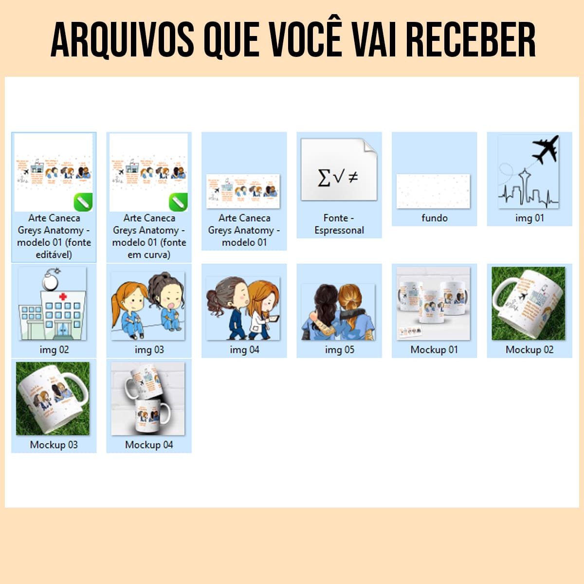 Arquivos da arte digital para caneca Grey's Anatomy com aviãozinho e tema de amizade entre amigas