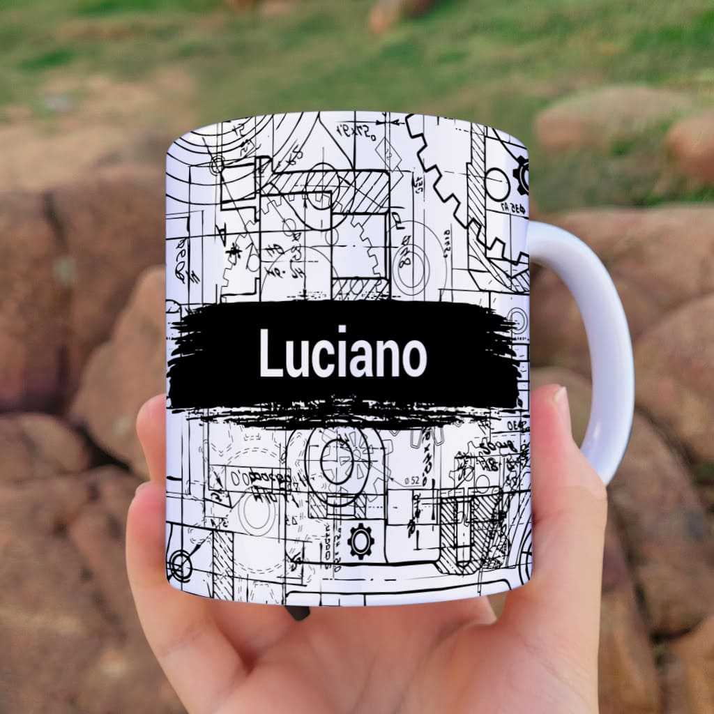 Arte Para Caneca Profissão Engenharia Mecânica Com Nome em PNG e Corel 300 DPI | Sublimação - Imagem 3