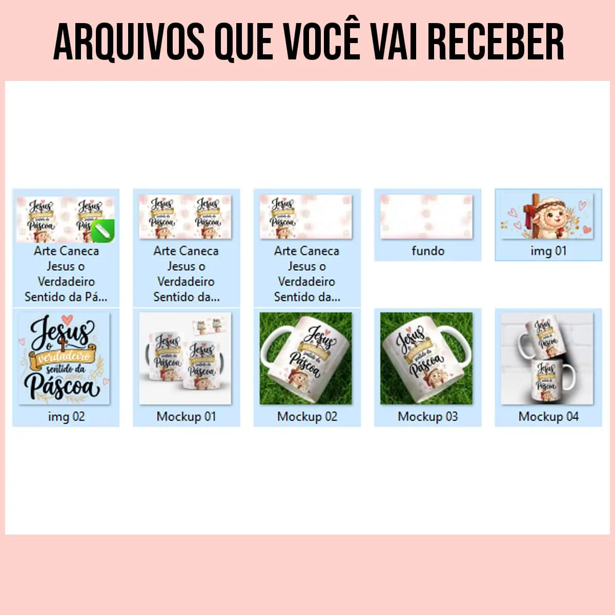 arquivos da arte para caneca jesus o verdadeiro sentido da páscoa frase com cruz e coração, cordeirinho e cruz com pano vermelho