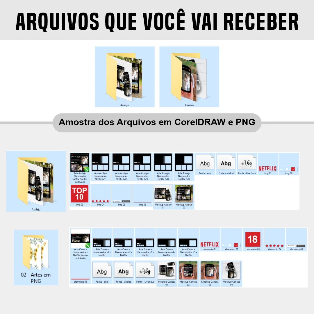 arquivos da arte para caneca e azulejo namorados netflix com layout inspirado na plataforma de streaming, espaço para fotos do casal, nomes e mensagem romântica personalizável