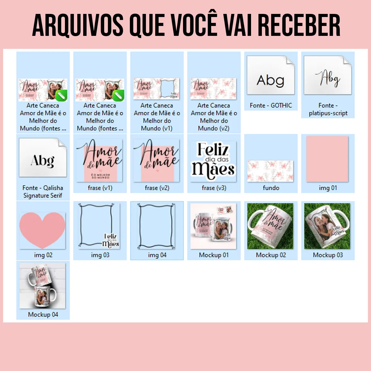 arquivos da arte para caneca amor de mãe é o melhor do mundo com fundo claro floral, frase em destaque, moldura para inserir foto e mensagem feliz dia das mães