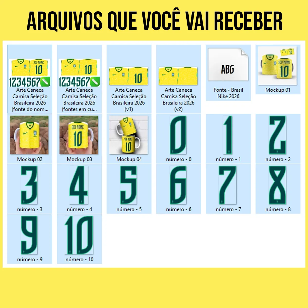 Arte Para Caneca Camisa Seleção Brasileira 2026 - Arquivo Digital Sublimação - Imagem 5