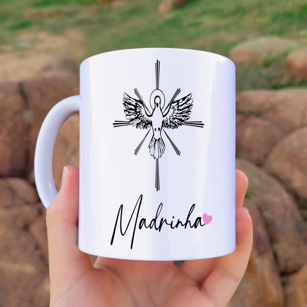 Arte Para Caneca Convite Madrinha e Padrinho de Crisma - Arquivo Digital Sublimação - Imagem 4