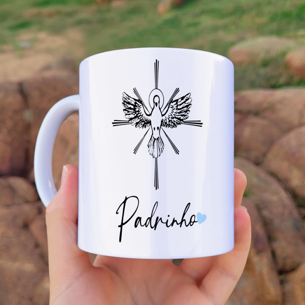 Arte Para Caneca Convite Madrinha e Padrinho de Crisma - Arquivo Digital Sublimação - Imagem 7