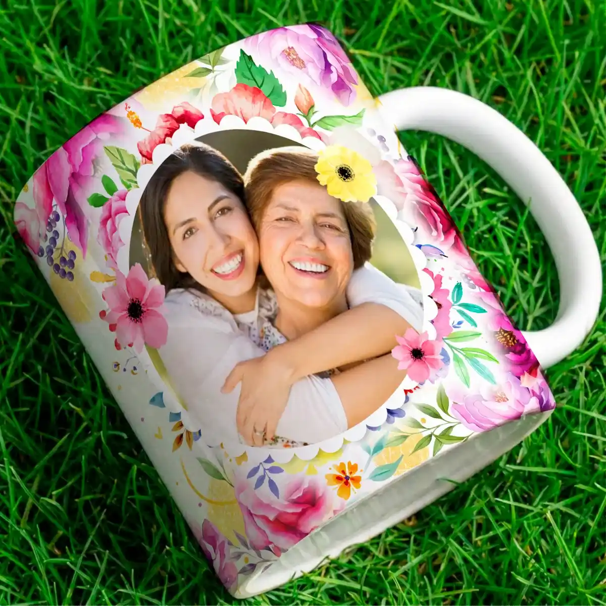 arte para caneca dia das mães mãe sinônimo de amor com moldura para foto